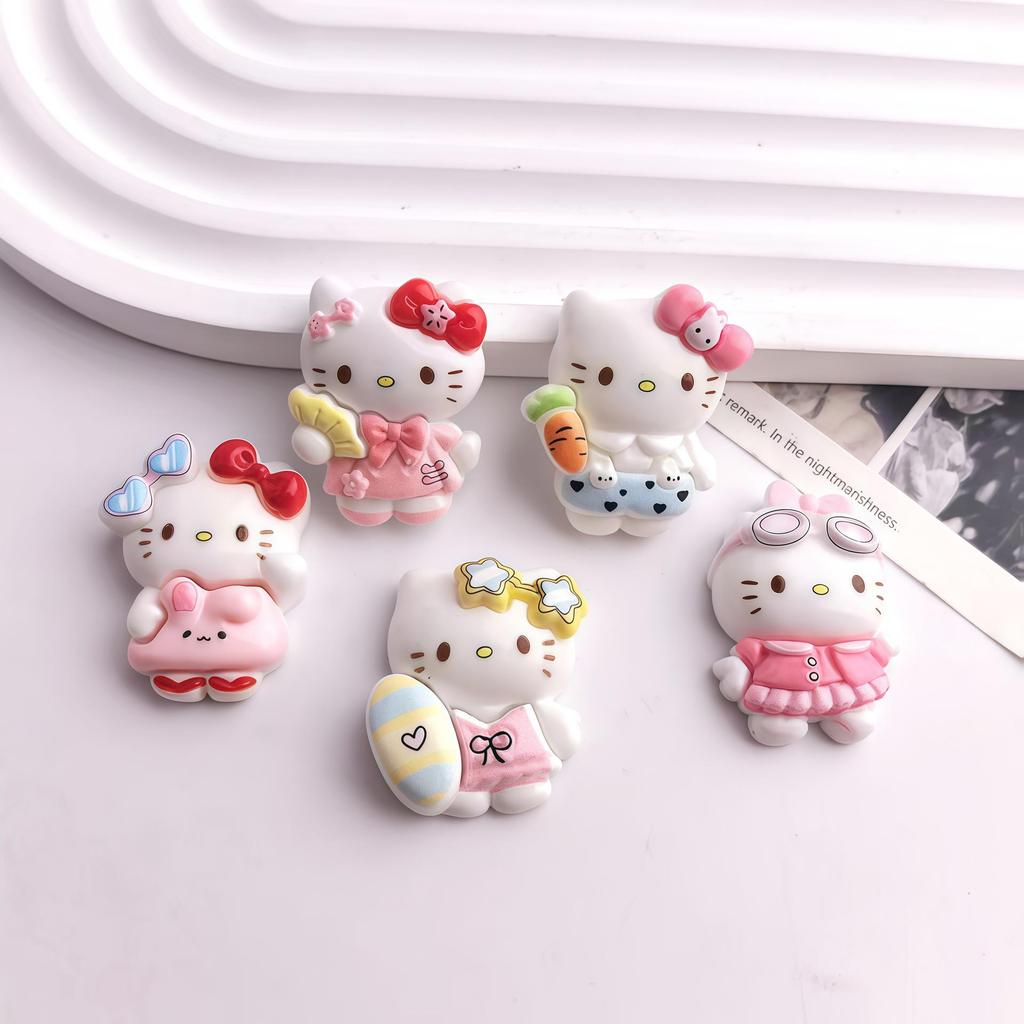 Hello Kitty DIY Accessories: Cute Cartoon Swimsuit Resin Ornament for Phone Cases, Shoe Buckles, and Hair Clips