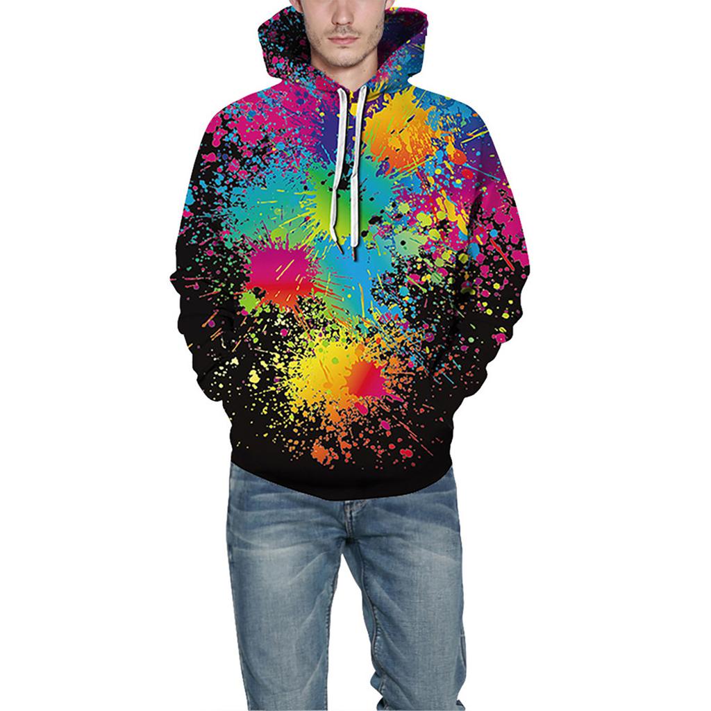 Мужской повседневный свитер с длинным рукавом с 3D принтом, пуловер, свободная толстовка с капюшоном