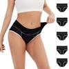 5PC Women's Large Color Cotton High Waist Pants With Raised Hips Underwear