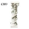 Non-discoloring Ornament White Corinthian Column Ornament, 3D Printed Flower Vine Statue, Desktop Roman for Home Desk Shelf Decor Matte Decoration