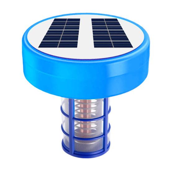 Solar Pool Ionizer Automatic Floating Pool Cleaner with LED Lights Solar Charging Chlorine-Free Pool Water Purifier Ionizer for Above Ground
