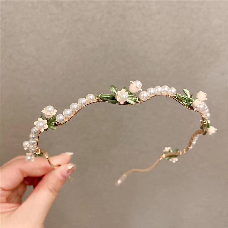 Изысканная повязка на голову с цветочным узором и стразами – высококачественный ретро-аксессуар для волос для женщин