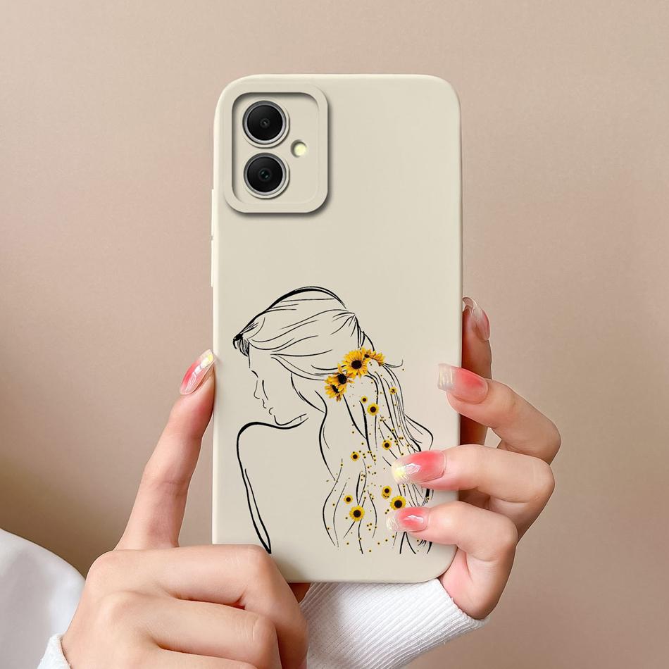 Чехол для телефона Samsung Galaxy A06 Сердце-Бабочка Funda Для Samsung A 06 Задняя крышка Защита камеры Жидкий силиконовый бампер