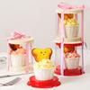 10PC PET Party Baking Decoration Transparent Birthday Packaging Boxes Wedding French Paper Cup Cake Box Dessert Pack Box 10x11cm