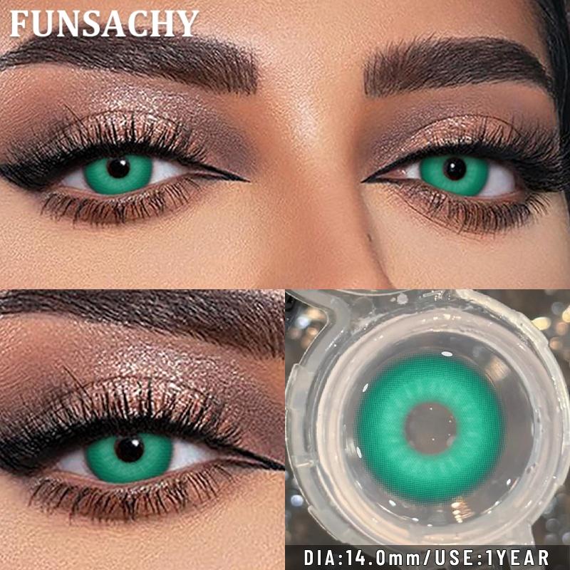 FUNSACHY 2PCS Red Cosplay Contact Lenses Yearly Use Soft Anime Eyes Beauty Lenses for Halloween Party Eyes Makeup Fast Shipping