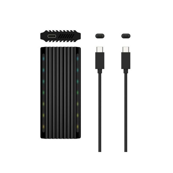 Aisens ASM2-RGB012B Caja Externa para Disco SSD M.2 SATA/NVMe USB-C