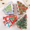 Christmas Tree Shaped Tin Case Xmas Santa Claus Biscuits Cookies Candy Storage Metal Box Snowman Printed Sealed Jar Organizer