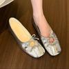 New Luxury Butterfly-Knot Ladies Flat with Shoes Female Slides Silk Footwear Shallow Ballet Flats Dance Shoes for Women