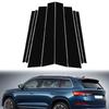 8pcs Glossy Black Car Door Window Column B C Pillar Posts Trim Decorative Stickers Fit for Skoda Kodiaq 2017-2024