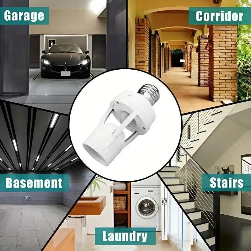 360 Degree Infrared Motion Sensor E27 Smart Light Bulb Holder Adapter Auto On/Off Motion Light Socket for Staircase Basement