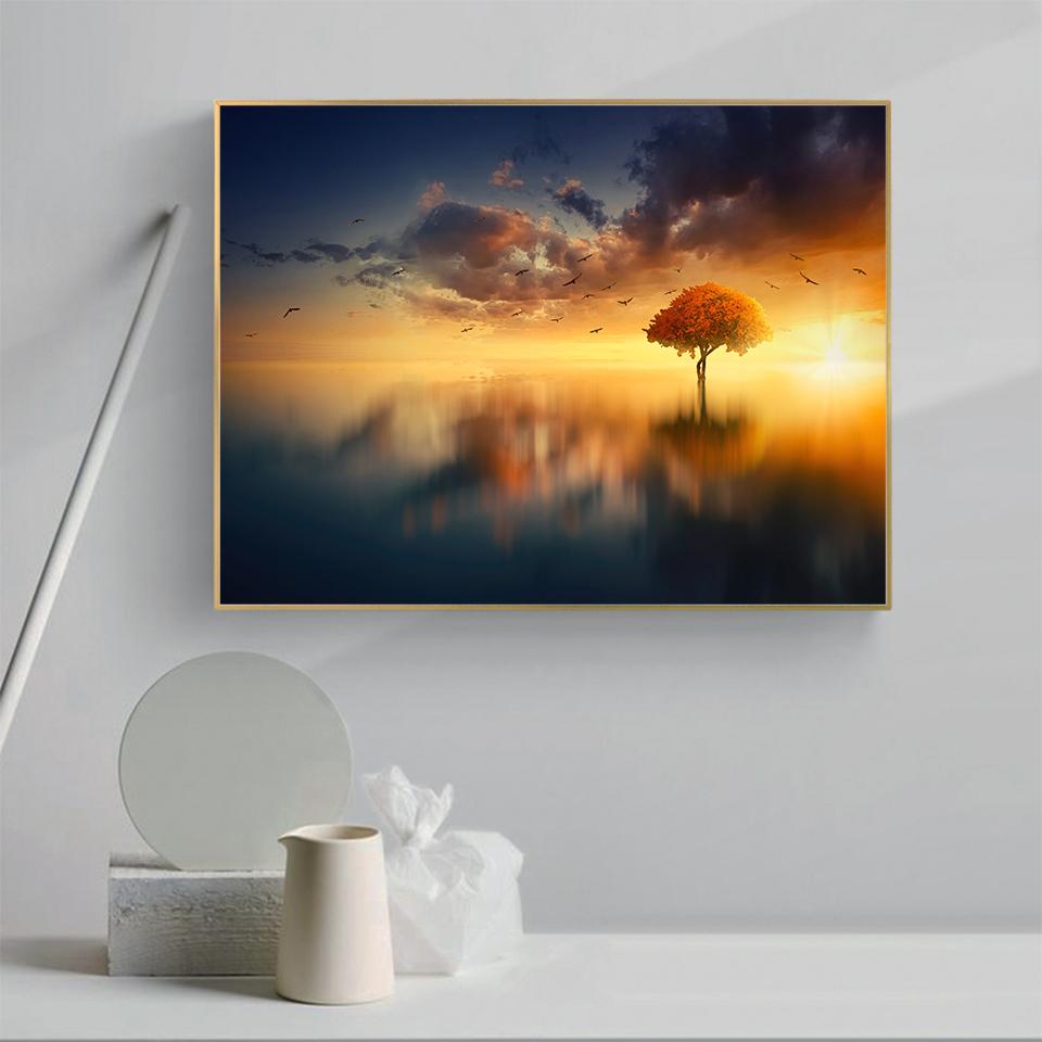 5D DIY Handcraft Rhinestones Diamond Painting Art Picture Full Diamond Embroidery Landscape Mosaic Cross Stitch Hanging Painting