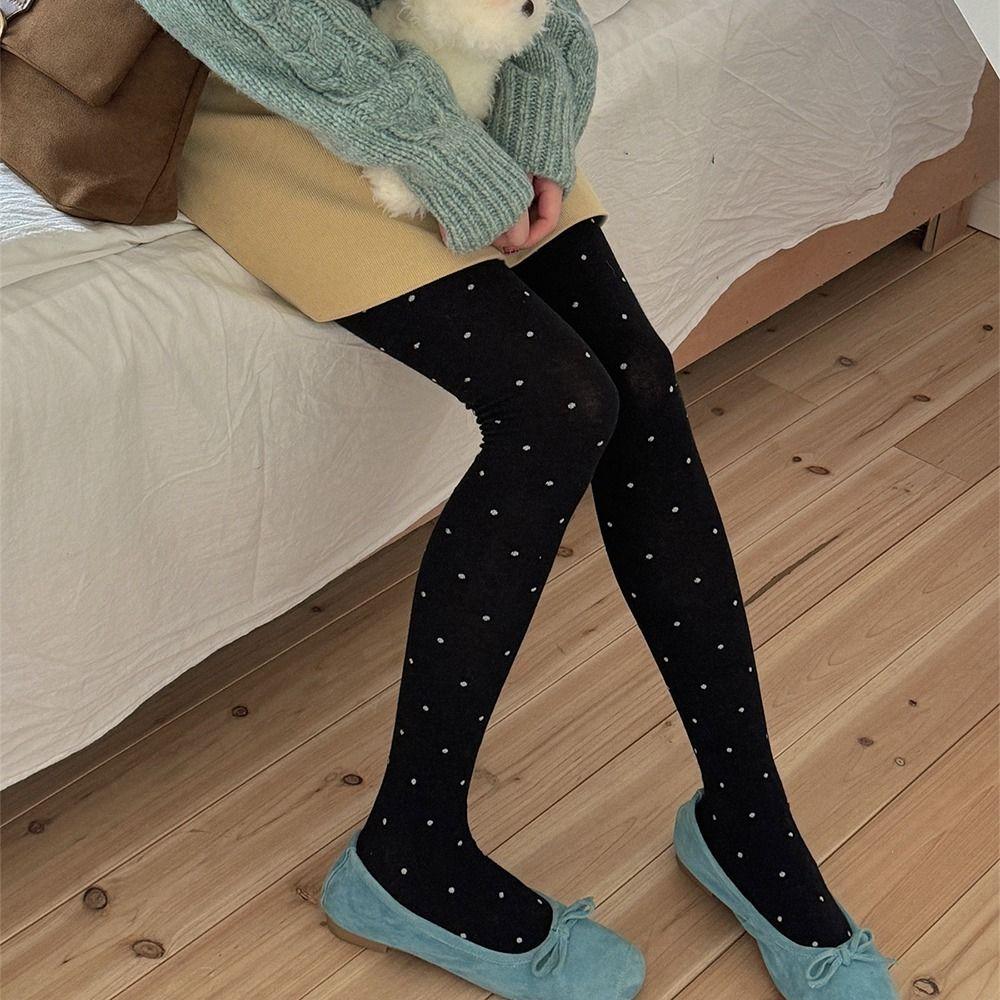 Fashionable Lady's Knitted Stockings Speckled Women's Leggings Winter Thermal Tights Winter Season