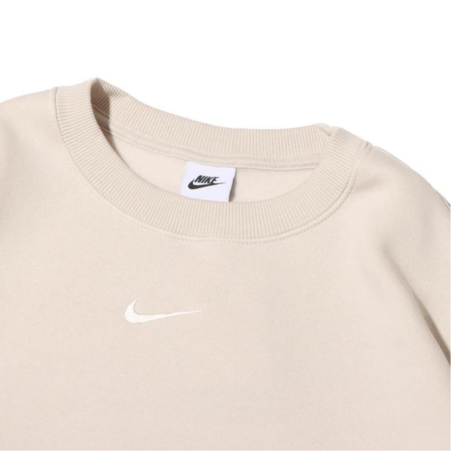 Nike Свободный крой с круглым вырезом, короткий повседневный спортивный свитшот с длинным рукавом, женский свитшот светло-хаки DQ5762-104