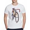 Fixed Gear Bicycle Cyclist Painting T-Shirt Men Short Sleeve Road Bike Sport Lover White Casual