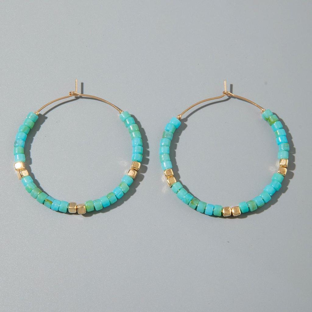 Новые Серьги в Французском Стиле Легкая Роскошь Женские Украшения Ретро Мода Универсальные Серьги Смола Цветное Золото Бусины Ювелирные Изделия