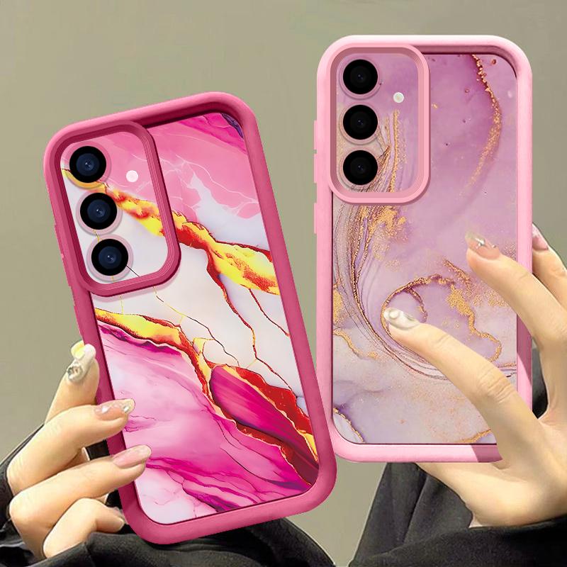 Акварельный мраморный чехол для Samsung S26 S25 Ultra S24 S23 S22 S21 FE A18 A54 A55 A16 A26 A36 A56 A17 A27 A37 A57 5G Ударопрочный бампер