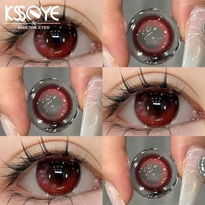 MillCreek 2 шт. Красные контактные линзы 14,5 мм, большие глаза, косплей, близорукость, мягкие контактные линзы, подходят для рождественского и хеллоуинского макияжа