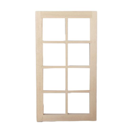 Gift Solid Color Traditional 8-Pane Door Dollhouse Window Frame DIY Accessories Mini