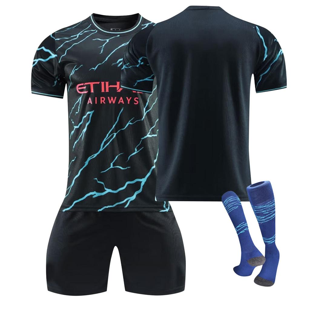 2324 Манчестер Сити 2 Выездные Футбольные Джерси Шорты Колготки Комплект Новый Шорты Колготки Взрослый Детский Размер Комплект