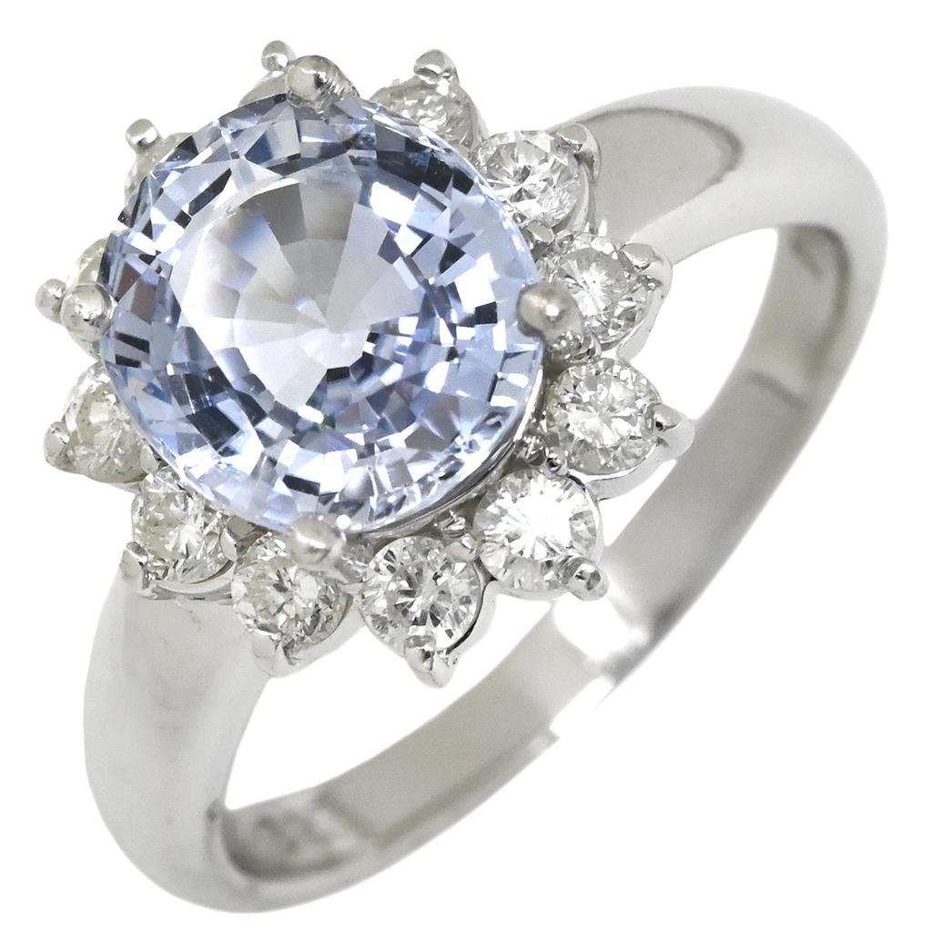 NON BRAND - Sapphire 3.27ct DiamondRing ring Pt900/sapphire #16(JP Size) Array