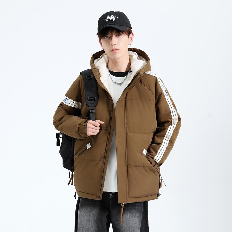 Куртка с капюшоном из хлопка, мужская зимняя, корейская версия, свободная, повседневная, толстая, теплая, хлопковая куртка