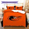 Baltimore Orioles Pattern Bedding Set Quilt Cover Pillowcase Home Decor Gift (1 * duvet cover + 2 * pillowcase, without core)