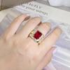 Винтажное кольцо King Gold Filled AAAAA CZ Red Zircon Luxury Помолвочные ювелирные изделия Обручальные кольца для мужчин Рок-вечеринка Кольцо на палец