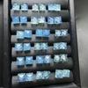 Духовные чакра-исцеляющие кристальные натуральные аквамариновые квадратные серьги-гвоздики от стресса и тревоги