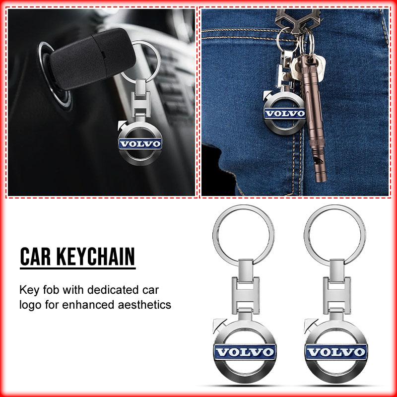 Металлический брелок с фирменным логотипом Volvo для улучшенной эстетики, совместим с различными моделями