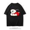 Cross-border New 2023 Summer Tide Brand Letter Cartoon Printing Men's Pure Cotton Loose T-shirt Men's and Women's Short Sleeves Wholesale
