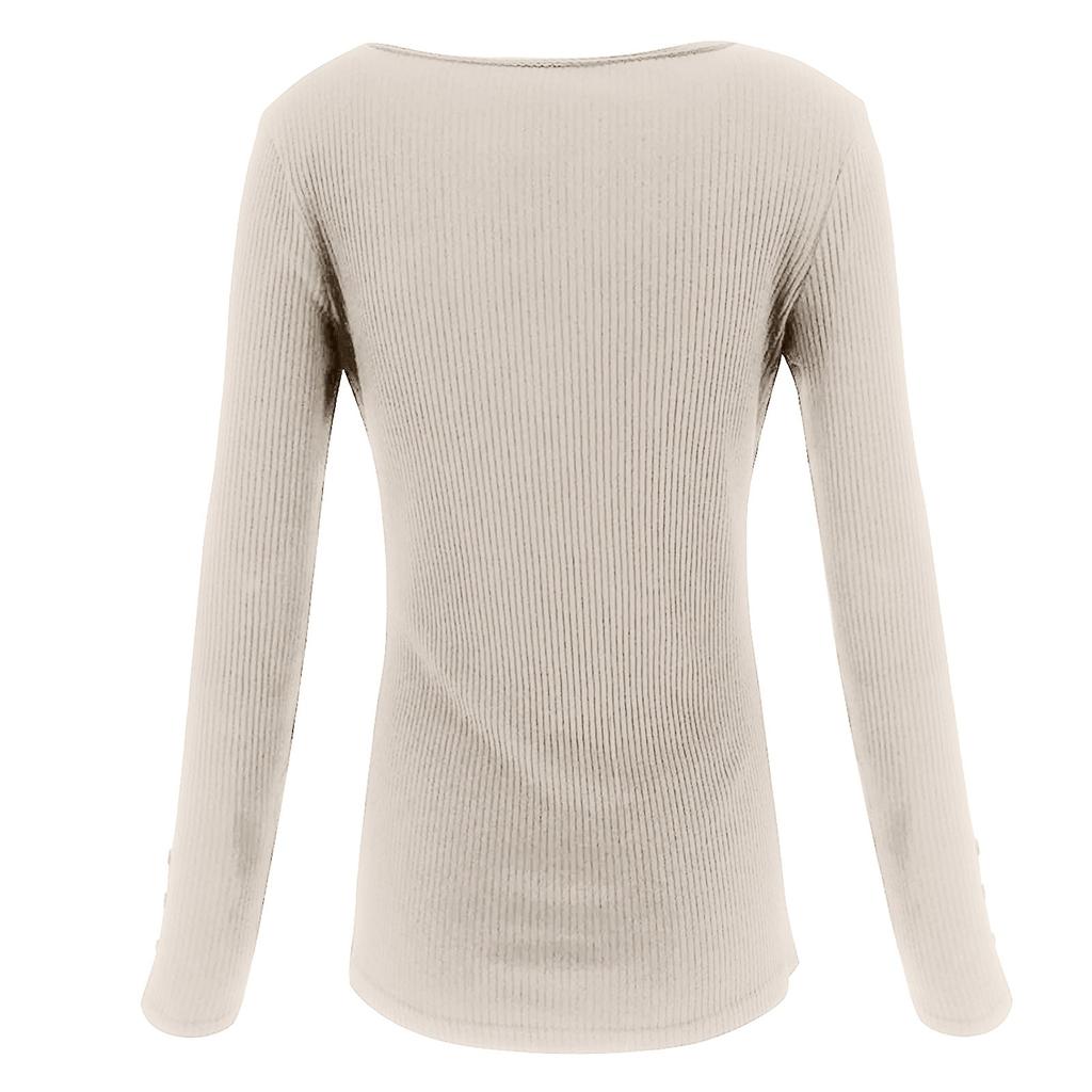 Женские топы с длинными рукавами, повседневные рубашки, блузки на пуговицах, базовые трикотажные футболки в рубчик