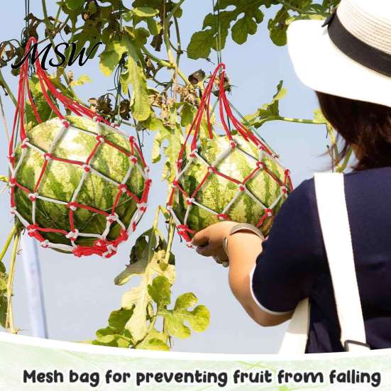 Heavy Duty Melon Hammock 10Pcs Watermelon Sling Nets, Weatherproof Reusable Holder Durable Polyester Fruit Mesh, Support Hammocks for Cantaloupe