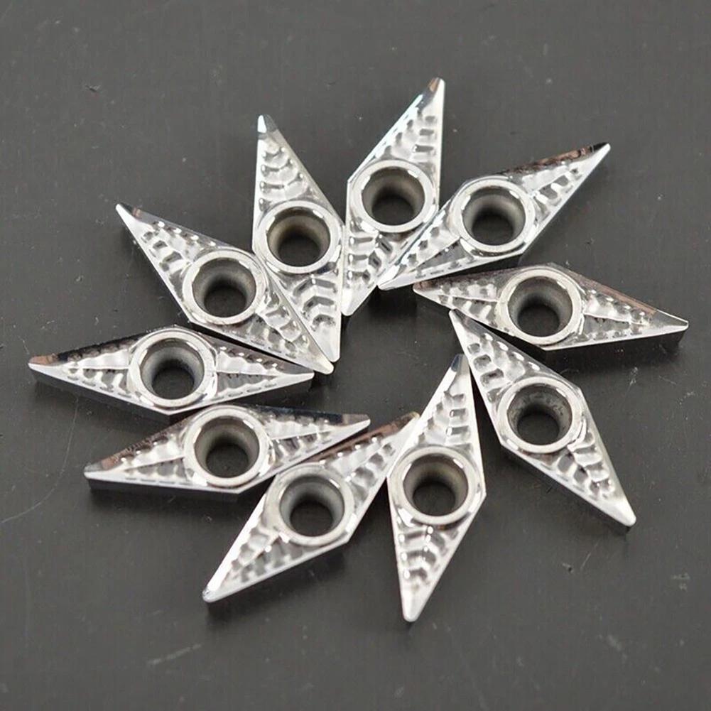 10 шт. VCGT110304-AK Вставки для токарной обработки с ЧПУ Твердосплавные вставки для обработки стальных/алюминиевых деталей Инструменты для прерывистого/непрерывного резания