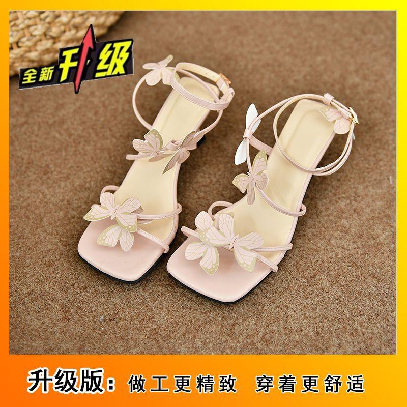 Повседневные римские женские туфли с юбками европейские и американские сандалии женские тонкие каблуки высокие каблуки темперамент универсальные 2025 осень и лето