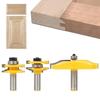 3 Pcs Carbide Cabinet Door Router Bit Set Tenon Knife Cutter Woodworking Tool
