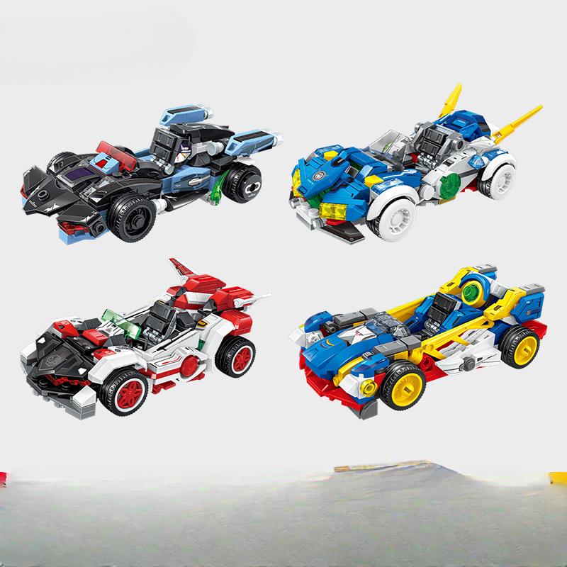 Строительные блоки Cool Team Racing Совместимые мальчики Мелкие детали Собранные образовательные строительные блоки Детские игрушки