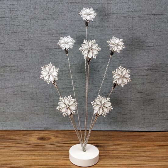 Snowflake Photo Tree Holder Clip for Memo Paper Note Photo Display 8 Branches Tree Card Holder Metal Picture Frame Stand for Home Office Desk Decor