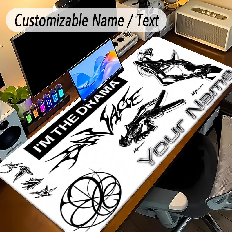 Large Mouse Padaespa Custom Name Text Personalized Desk Mat Non Slip Gaming Pad