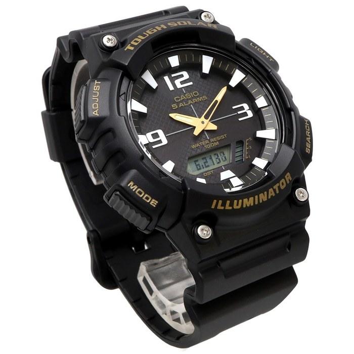 Мужские кварцевые часы Casio Tough Solar Аналогово-цифровые AQ-S810W-1BV Черные (Тип-1Б)