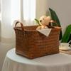 38cm Dirty Clothes Basket Square Laundry Hamper Convenient Hand Woven Storage Basket  for Towel
