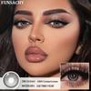 FUNSACHY 1 пара 0~-8.00 диоптрий Серые контактные линзы для близорукости Синие линзы Карие зрачки Рецептурные линзы Красивая годовая косметика