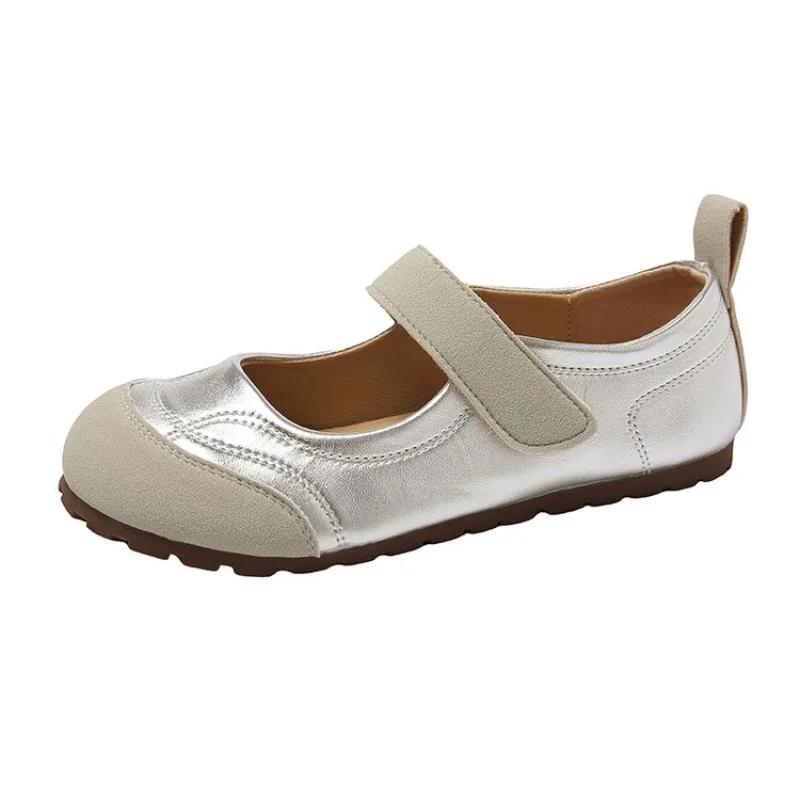 Модные женские туфли на плоской подошве Mary Jane Canvas Sandals Весна-лето Прогулочная обувь Дизайнерские повседневные туфли на плоской подошве Silver Beige Board Shoes Zapatos Mujer