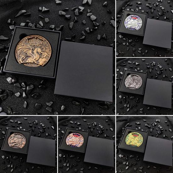 Драконья рулетка кости Fidget Spinner прочный цинковый сплав 7-в-1 винтажный дракон вращающийся кончик пальца гироскоп металлические кости реквизит для ролевых игр RPG