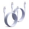 Toocki Usb C Cable 2M 60W [Set of 2] Type C Fast Charging PD/QC Compatible Silicon Cable Soft Not Tangled Comes with Cable Ties Purple Charging Cable