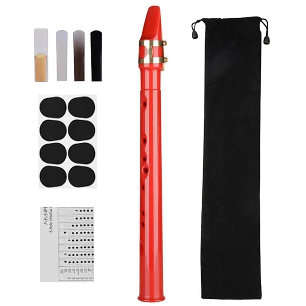 8-Hole Mini Pocket Saxophone with Accessories Portable Saxophone Instrument for Daily Practice Stage Performance