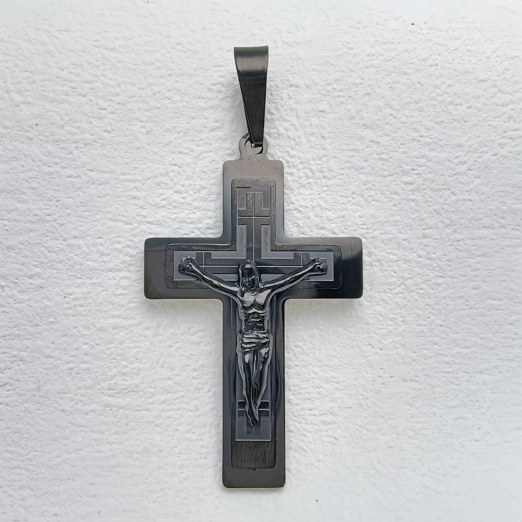 Новое плоское ожерелье из нержавеющей стали с крестом, ювелирные аксессуары