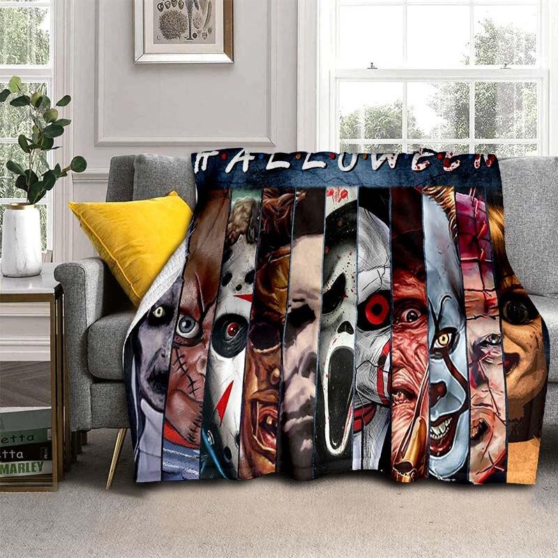 Террористическое одеяло с героями фильмов ужасов, мягкое плюшевое одеяло, легкие фланелевые одеяла для дивана-кровати, всесезонное теплое одеяло