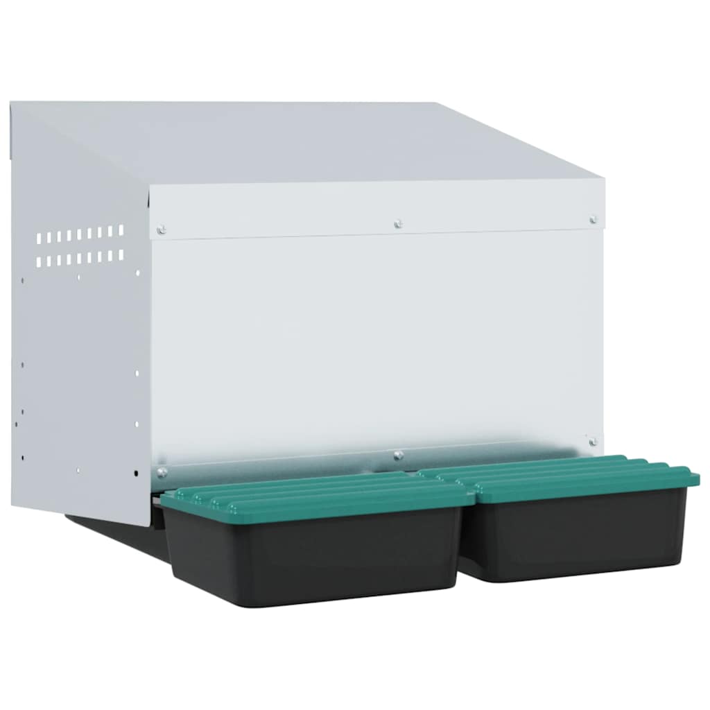 Chicken Nest Box 2 Compartments Wall Mounted Galvanized Steel