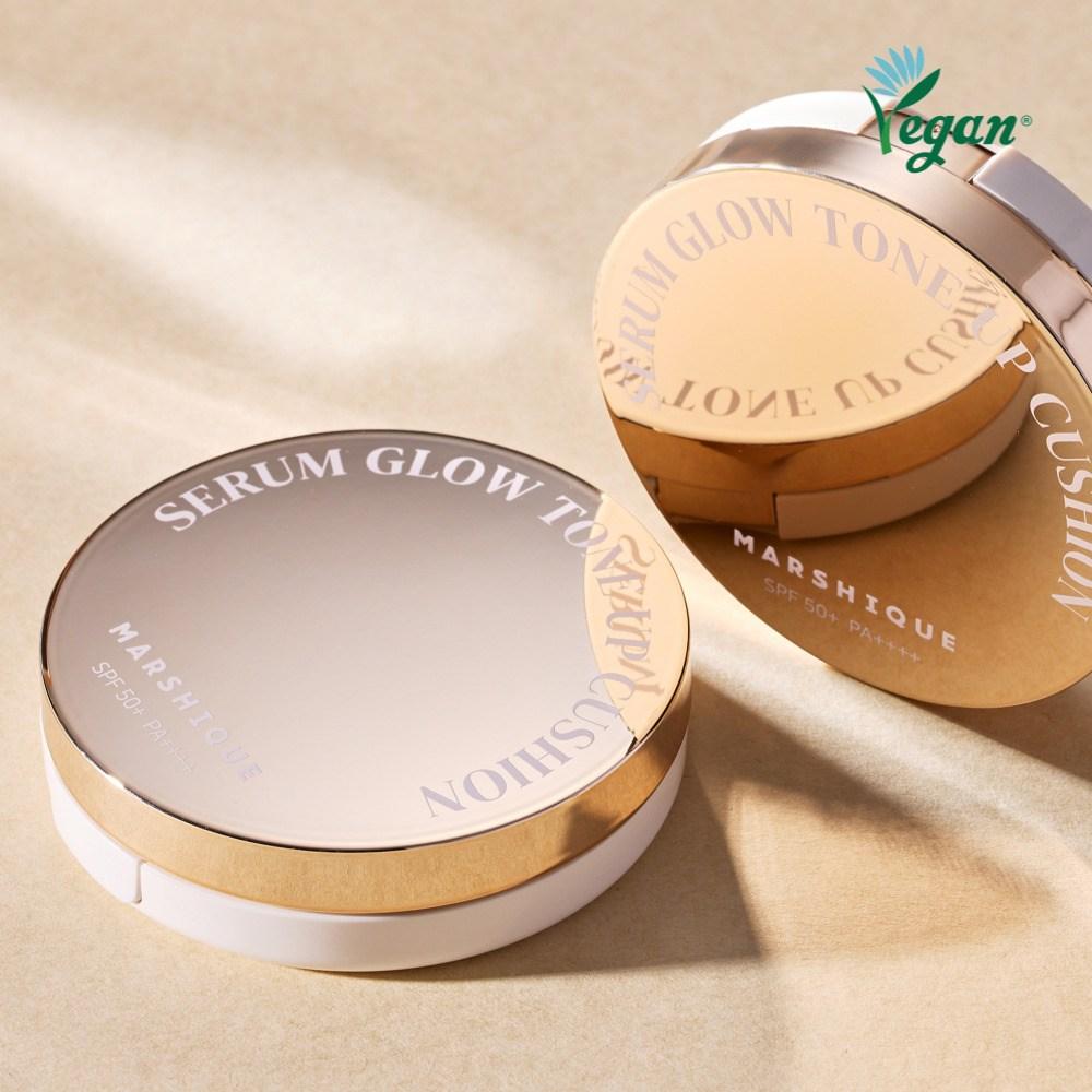 Солнцезащитный кушон Marcique Serum Glow Vegan Tone-up, 2 шт., 12 г