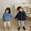 Детская джинсовая куртка Весна и Осень Корейская джинсовая куртка для девочки Повседневная свободная куртка-кардиган для мальчика.